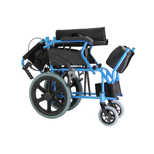 Fauteuil roulant léger en alliage d'aluminium, pliable et manuel, pour personnes âgées et handicapées, avec frein en U, certifié CE - Product Image 1