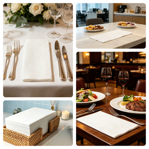 2 Ply Quilted <strong>Paper</strong> <strong>Napkins</strong> Thick Super Soft 8 Fold Serviette Tissue <strong>Paper</strong> with Custom logo for Luxury Hotel Restaurant Wedding - Product Image 5