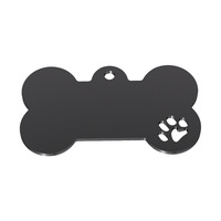Plaque d'identification pour animaux de compagnie en métal vierge, plusieurs tailles, gravée au laser, en forme d'os, pour collier d'animal, accessoire quotidien, directement de l'usine