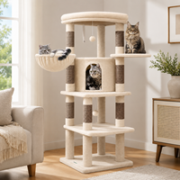 Toptan Çok Katlı Kedi Ağacı Kulesi, Sisal Tırmalama Direkleri, Peluş Kedi Evi, Hamak, İç Mekan Kedi Mobilyası