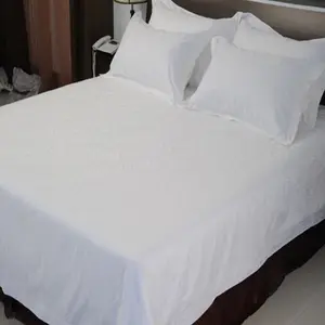 ชุดเครื่องนอนขนาดคิงไซส์สำหรับโรงแรม,ผ้าปูที่นอนผ้าฝ้ายสีขาวปลอกหมอนชุดเครื่องนอน4ชิ้น