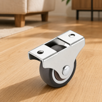 Roulette fixe latérale compacte haute durabilité avec roue en caoutchouc TPR silencieuse, idéale pour l'équipement de mobilier peu encombrant