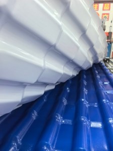 Láminas de Techo Corrugadas de Resina Sintética de PVC, Estilo Español R1050, <span class=keywords><strong>Azul</strong></span> Marino, Diseño Moderno, Hechas a Máquina, para Casa o Villa - Product Image 2