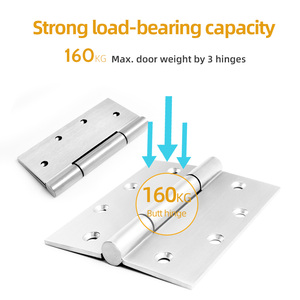 Bisagra para Puerta de Acero Inoxidable BS EN 201 304 316, Sin Aceite, con Pasador Desmontable, 160 kg, Bisagra Empotrada para Puerta de Madera - Product Image 4