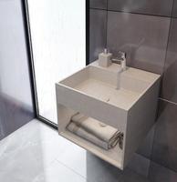 Lavabo de salle de bain en béton imperméable de haute qualité à poser sur comptoir