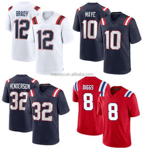 أفضل جودة مخصصة #10 درايك ماي #32 تريفييون هندرسون #8 ستيفون ديجس للرجال والنساء والأطفال مخيط قميص كرة القدم الأمريكية - Product Image 1