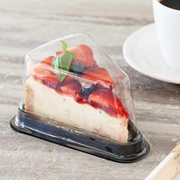 Boîte à gâteau jetable avec couvercle transparent séparé et base noire pour l'emballage de cheesecake