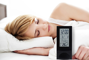 นาฬิกาปลุกตั้งโต๊ะหน้าจอ <span class=keywords><strong>LCD</strong></span> อเนกประสงค์พร้อมโลโก้ขนาดใหญ่ปฏิทินปรับอุณหภูมิได้ - Product Image 6