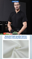 Uniforme de Chef à Manches Courtes pour Restaurant, Cuisine, Boulangerie, Café, Service Traiteur, Double Boutonnage