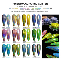 Poudre holographique, argent, poussière de frottement, noir, rose, Chrome, paillettes pour ongles, Pigment Laser pour manucure DIY