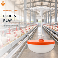 Éclairage LED Plug and Play pour volailles 48V DC IP67 sans scintillement, intensité variable, connecteur rapide, pour poulaillers, poulets de chair, poules pondeuses et reproducteurs