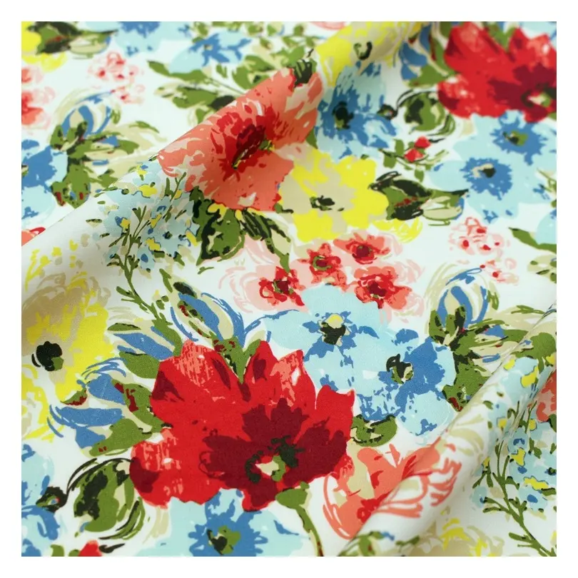 High quality plain woven 110*70 poplin lawn liberty london floral cotton fabric digital printing for dresses