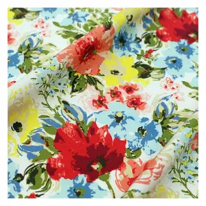 High quality plain woven 110*70 poplin lawn liberty london floral cotton fabric digital printing for dresses