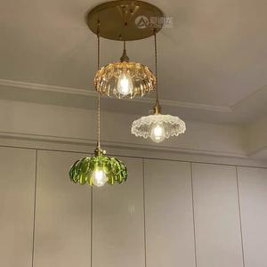 Old Shanghai Republican Era Nostalgic Countryside Lighting Fixtures Green Glass Retro Pendant <b>Light</b> Chandeliers Pendant <b>Lights</b> - Product Image 2