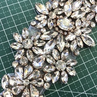 S627 Apliques de diamantes de imitación de cristal hechos a mano para coser parches textiles bordados nupciales