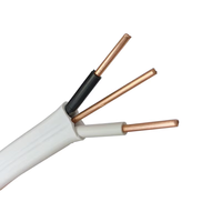 Cuivre solide isolé par PVC 1mm 1.5mm 2.5mm double noyau + E fil électrique double plat