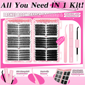 Carnet de cils en grappe DIY effet wispy avec logo personnalisé, extensions de cils DIY marque privée, carnets de cils en grappe volume moelleux en vison pour la vente en gros - Product Image 3