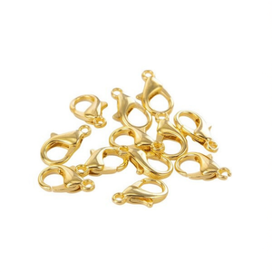 Fermoirs à ressort Ilan 14 mm dorés, 12 pièces, composants de bijouterie - Product Image 1