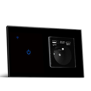 Smart Life Light Switch sensore WiFi Touch Smart 146 WiFi 1 GANG Switch EU presa francese con USB tipo A + <span class=keywords><strong>C</strong></span> Home - Product Image 2