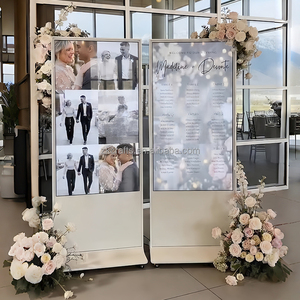 ZKAI NOUVEAU Écran publicitaire sur pied pour <span class=keywords><strong>mariage</strong></span>, affichage photo, machine numérique LED tactile, panneau de bienvenue et plan des places assises - Product Image 1