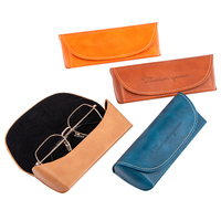 Étui de rangement compact en cuir PU fait main, grand cadre, résistant aux chutes, pour lunettes et sacs, très vendu
