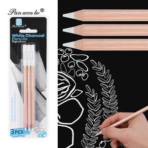 Panwenbo 3 unids/<span class=keywords><strong>set</strong></span> lápices de dibujo de carbón blanco Juego de lápices de grafito de colores para bocetos artísticos y pintura - Product Image 2