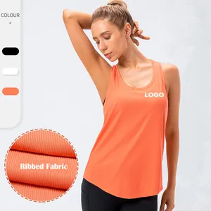 Groothandel Losse Racerback Basic Gym Crop Rib Leeg Vrouwen Tank Tops