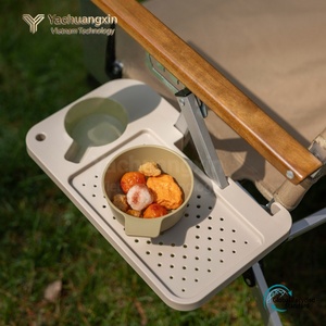 Portavasos Portátil con Bandeja de Almacenamiento Lateral, 31x19cm, Plegable, de PP, para Exteriores, Camping, Bandeja de Expansión para Reposabrazos - Product Image 3