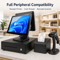 Terminal de point de vente RUINAI RN-G9 15 pouces pour la commande en restaurant, Windows/Android 4G/Wi-Fi 6 NFC, écran tactile capacitif 10 points