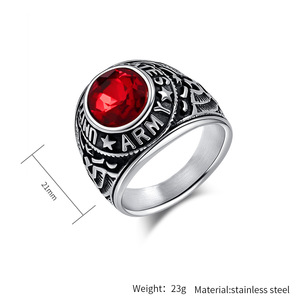Anello da Uomo Retrò Personalizzato in <span class=keywords><strong>Acciaio</strong></span> Inossidabile con <span class=keywords><strong>Aquila</strong></span> Calva e Diamanti Imitazione, Gioielli Militari Marini - Product Image 6