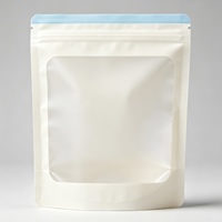 Lichtgewicht zakje met driezijdige ritssluiting, recyclebaar, mat transparant venster, vochtbestendig, voor cosmetische samples, snoep, kralen, haarproducten