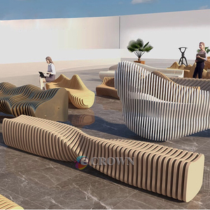 Curve Bench Design Front Park Chair Essential Service Bench <strong>Graceful</strong> Curved Design Service Bench Shopping Mall Garden - Product Image 1