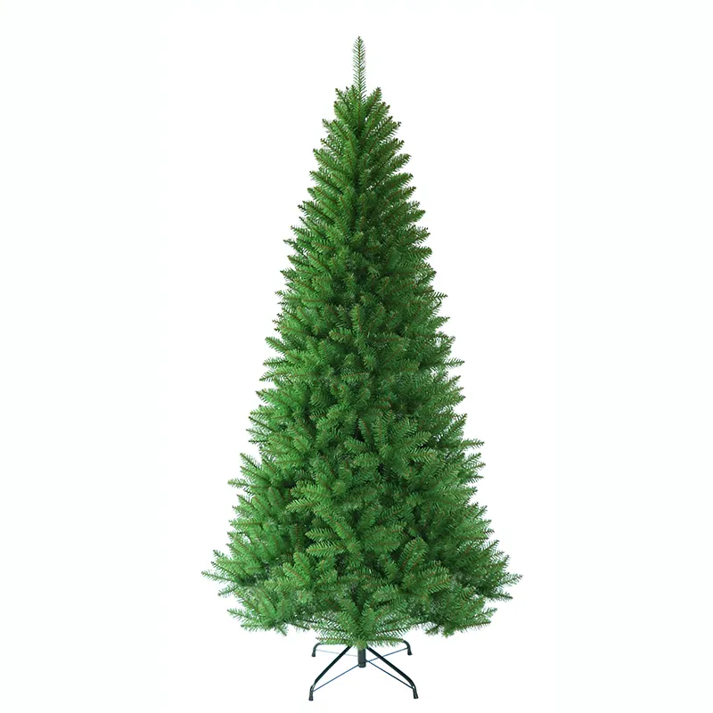 8ft Artificial Pvc Christmas Tree With Led Light Metal Stand Red Fruit Trees