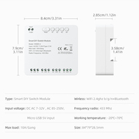 XZJ 2025 Tuya WiFi 10A Módulo de interruptor Interruptor de luz 4 CH Módulo de relé de módulo DIY