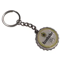32mm sprit 열쇠 고리를 가진 금 도금 3D 병 마개 주문 병따개 에폭시 스티커 로고 금속 keychain