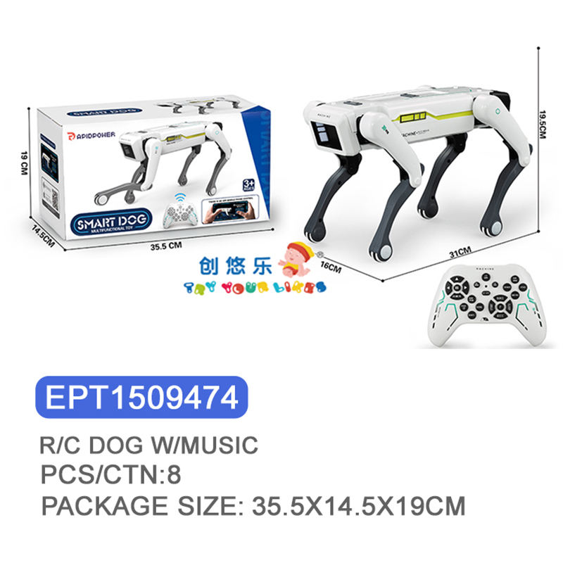 EPT1509474-RC perro acrobático de cuatro patas con música (8 unidades/caja)