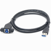 USB 3.0 AM ke Panel dudukan BF dengan kunci sekrup kabel Transfer Data Printer