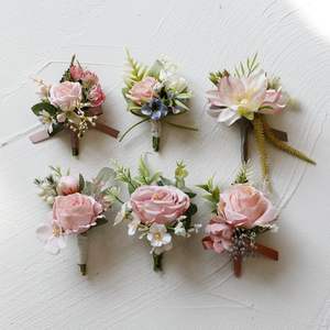 ชุดดอกไม้เทียมสีชมพูสำหรับงานปาร์ตี้เจ้าบ่าวงานแต่งงานงานพรอมงานปาร์ตี้ - Product Image 6