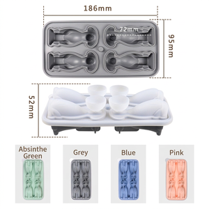 Moule à glaçons en silicone pour chiens avec couvercle et entonnoir, 4 cavités, facile à démouler, pour whisky, cocktails et boissons de fête - Product Image 5