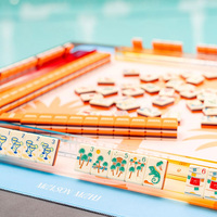 Jeu de tuiles de mahjong en acrylique de luxe américain moderne personnalisé - Portable et résistant à l'eau, écologique pour les collectionneurs et les divertissements