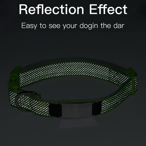 <strong>Personalised</strong> Reflective Adjustable Padded Pet <strong>Dog</strong> Cat Collar with Name Plates Engravable ID <strong>Tag</strong> for Small Medium Large <strong>Dogs</strong> - Product Image 4