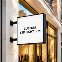 Enseigne lumineuse LED double face personnalisée pour extérieur, murale, avec logo, pour café, devanture de magasin, enseigne lumineuse LED double face