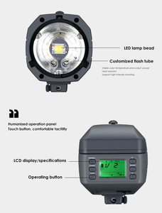 VISICO 5 <b>Wireless</b> <b>Outdoor</b> Battery Powered 400W LCD Metal Housing 1/8000s Photographic Flash Strobe <b>Light</b> for Photography - Product Image 5
