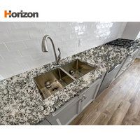 Horizon rose quartz pierres roulées comptoir de cuisine calacatta pierre artificielle blanche