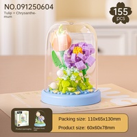 Bloques de Construcción de Plástico en Miniatura, Componentes de Partículas Plásticas, Adorno Decorativo, Modelo de Flor, Juego de Juguetes para Niños, Regalo