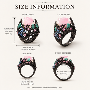 Anello Creativo Vintage con Motivo di Rose e Peonie Colorate, Anello a Forma di Lucertola - Product Image 5