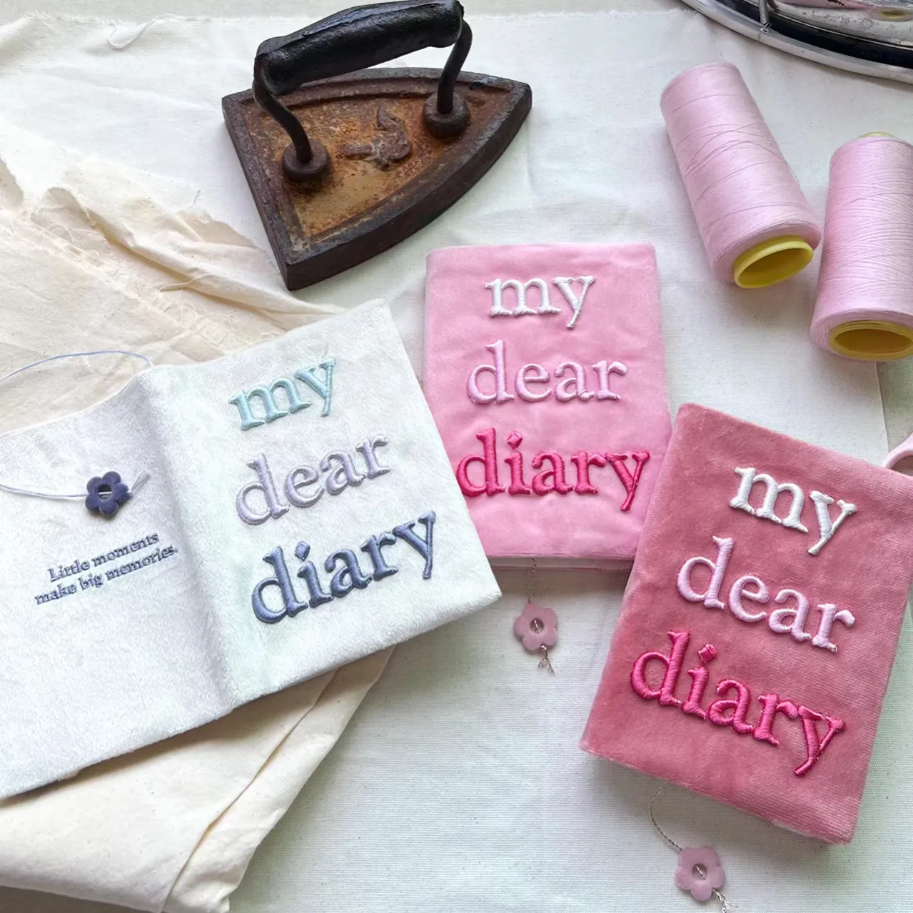 Perlengkapan sekolah personalisasi notebook diary sampul lembut daur ulang kain sutra
