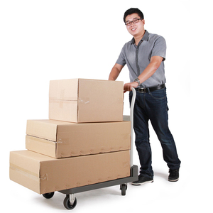 Troli Dorong Manual Lipat Empat Roda Beban Berat 150kg - Peralatan Belanja Industri OEM Baja Tahan Karat Plastik - Product Image 1