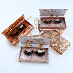 False eyelashes packaging wholesale fluffy eyelashes full strip 25 mm 3d mink eyelash with magnetic box