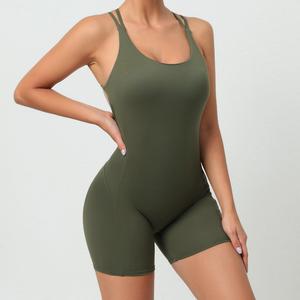 จั๊มสูทโยคะแขนกุดเปิดหลังแฟชั่นสำหรับผู้หญิงจั๊มสูทผ้าสแปนเด็กซ์สำหรับใส่ไปยิม - Product Image 2